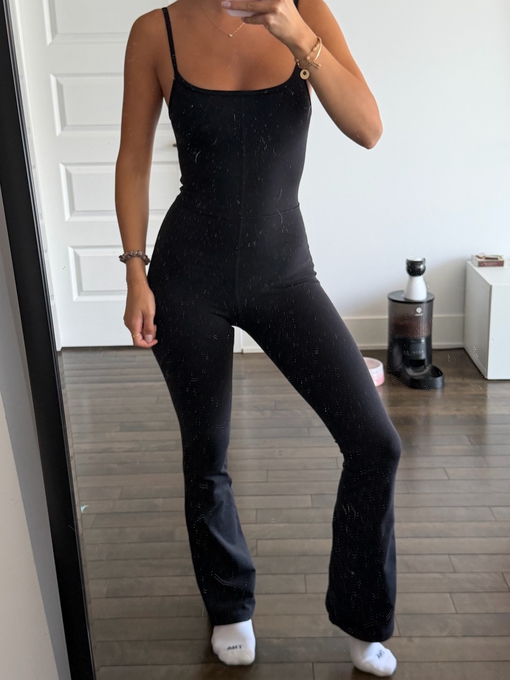 Wilfred Black Slim-Strap Fitted Jumpsuit